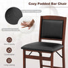 Cozy padded bar chair with tear-proof PVC leather and rubber wood legs, perfect for kitchen island seating.