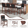 Set of 2 folding kitchen island stools with rubber wood legs and anti-slip foot pads for stability and comfort.