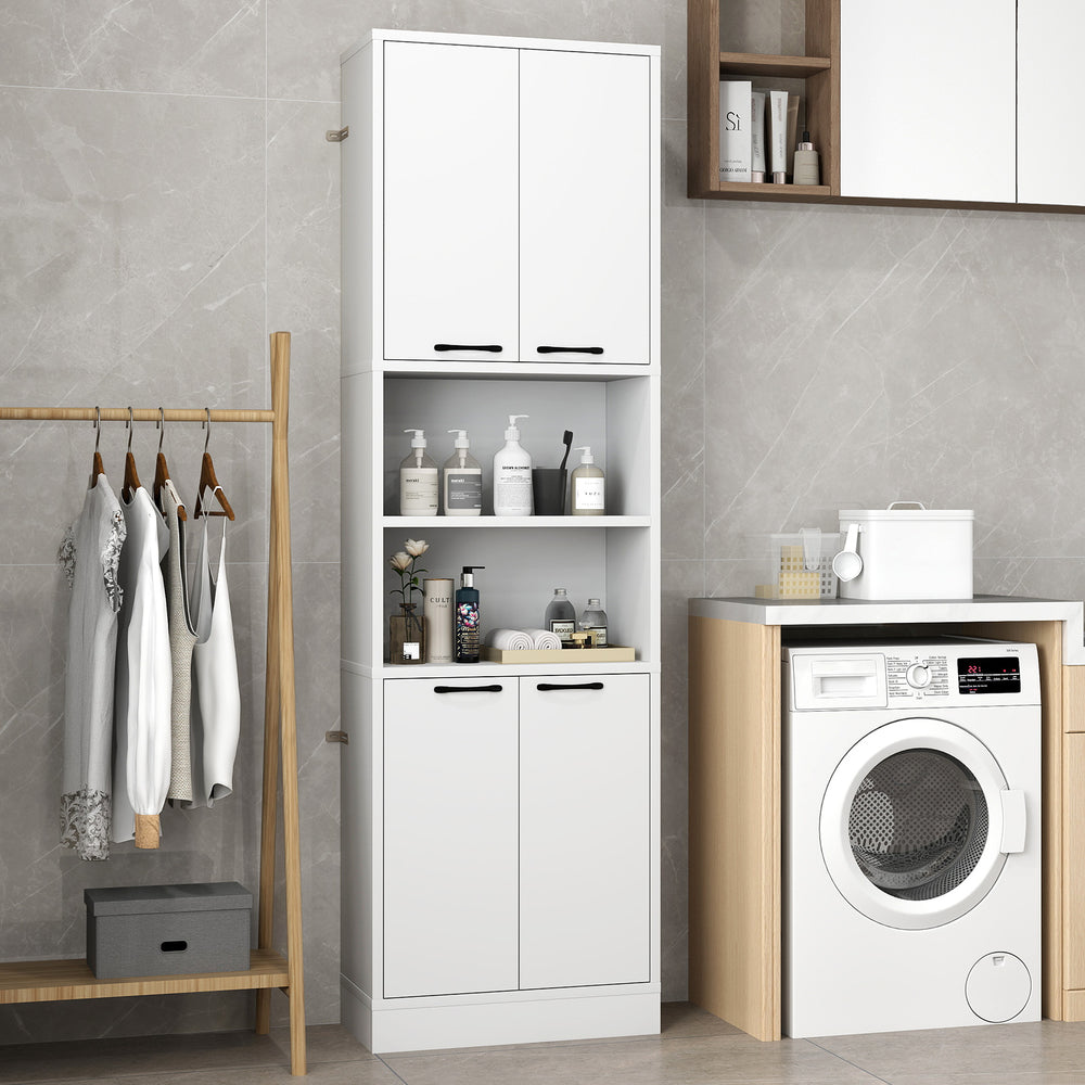 75 Inch Kitchen Pantry Cabinet Tall Cupboard with Doors and Shelves-White - Gallery View 1 of 9