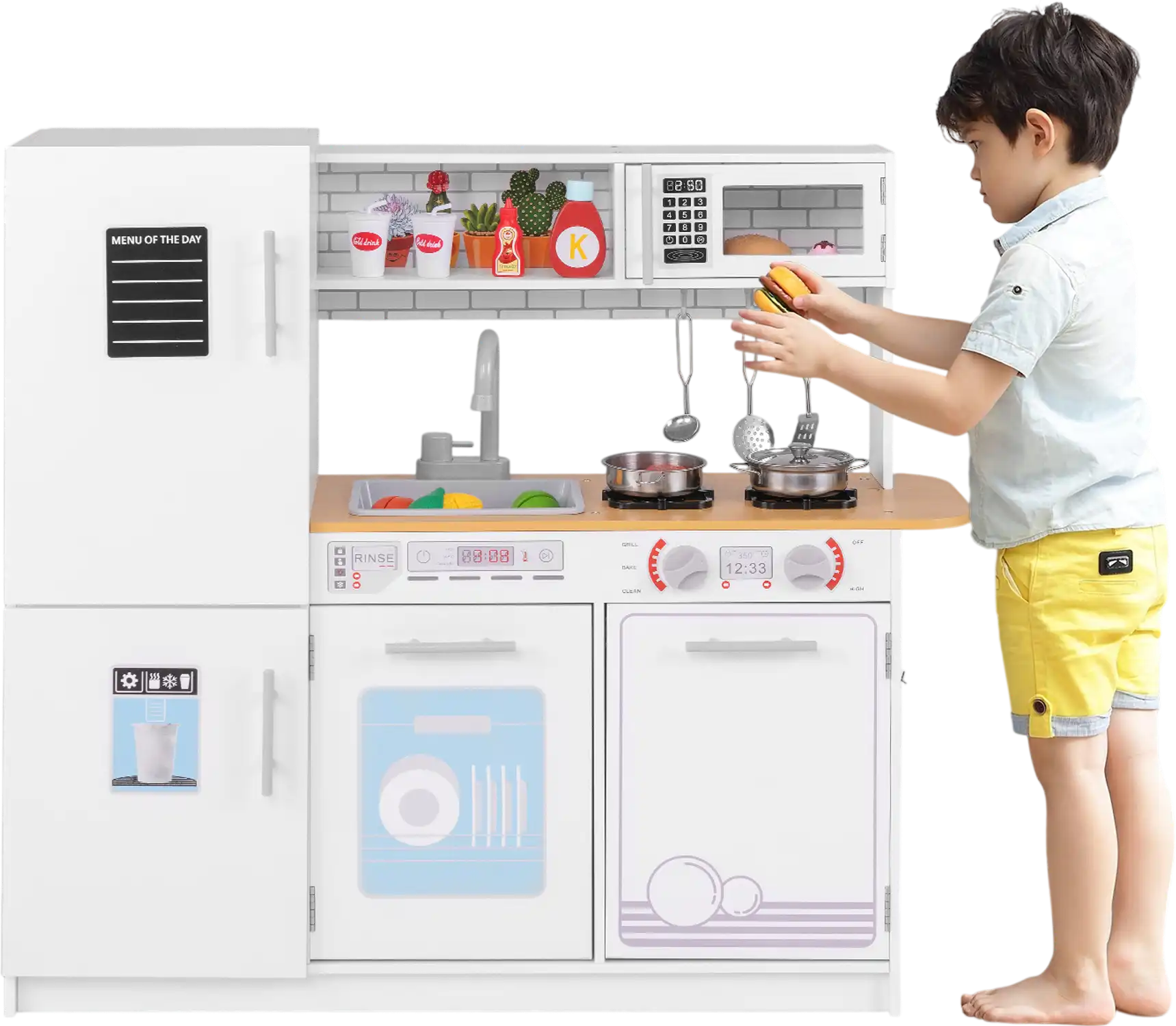 Costway Toddler Pretend Play Kitchen Toy Stove White 34287651 New