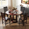 Rustic brown dining chair set of 2 with ergonomic backrest and durable rubber wood frame for stylish kitchen seating.