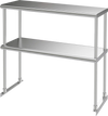 36 x 12 Inch Kitchen Stainless Steel Overshelf with Adjustable Lower Shelf