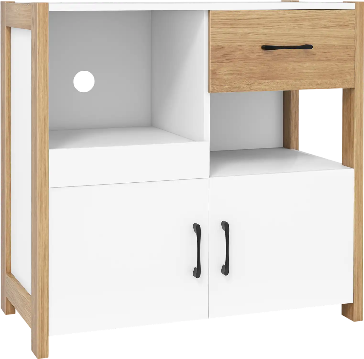 Costway Kitchen Storage Cabinet Drawer Pull-Out Shelf 2-Door 84587991 New
