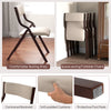 Foldable chair with soft-padded cushions and contoured backrest, ideal for space-saving dining in small areas.