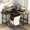 L Shaped Corner Computer Desk with Storage Shelves-Brown - Gallery View 1 of 10