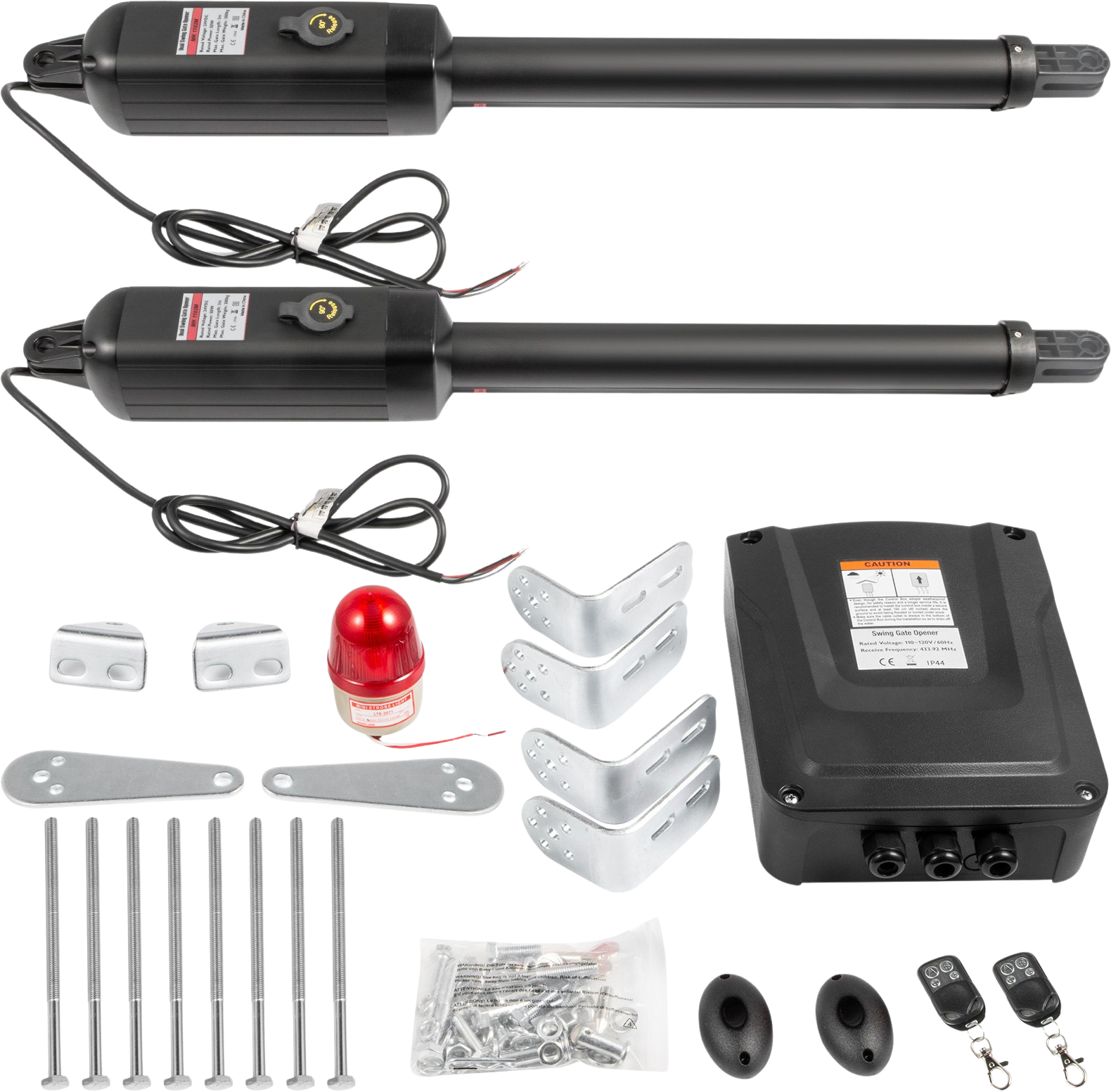 Vevor Dual Swing Automatic Gate Opener Kit 18' Long with Remote Control 880 Lbs Capacity 80W New