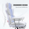 Vevor Reclining Office Chair with Footrest Lumbar Support Heavy Duty PU Leather White New