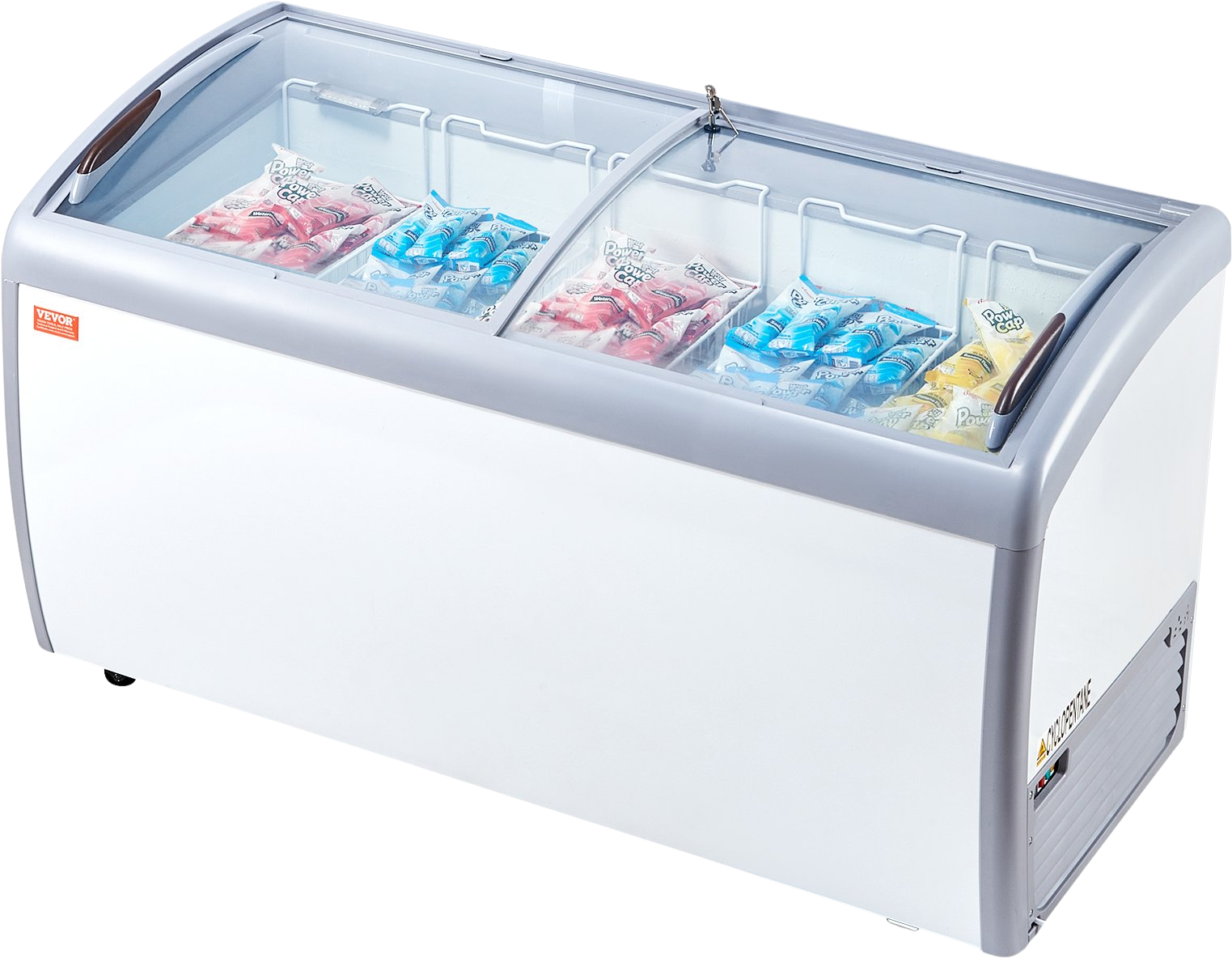 Vevor Ice Cream Display Commercial Freezer 16.3 Cu. Ft. with 5 Wire Baskets and Sliding Glass Doors New