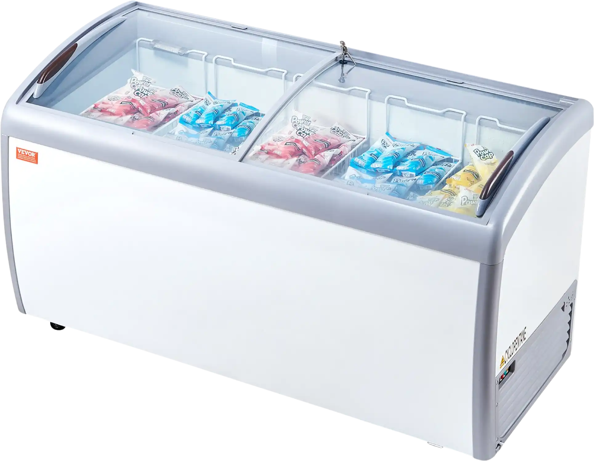 Vevor Ice Cream Display Commercial Freezer 16.3 Cu. Ft. with 5 Wire Baskets and Sliding Glass Doors New