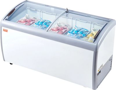Vevor Ice Cream Display Commercial Freezer 16.3 Cu. Ft. with 5 Wire Baskets and Sliding Glass Doors New