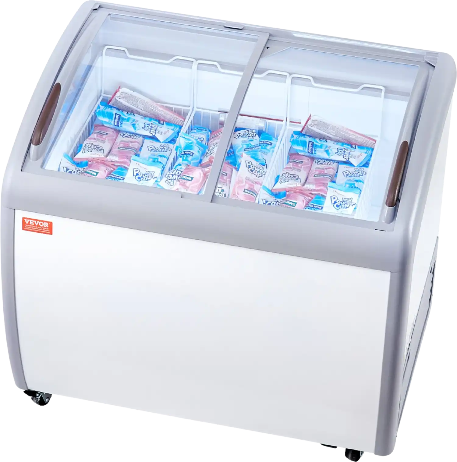 Vevor Ice Cream Display Commercial Freezer 9.3 Cu. Ft. with 3 Wire Baskets and Sliding Glass Doors New
