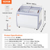 Vevor Ice Cream Display Commercial Freezer 9.3 Cu. Ft. with 3 Wire Baskets and Sliding Glass Doors New