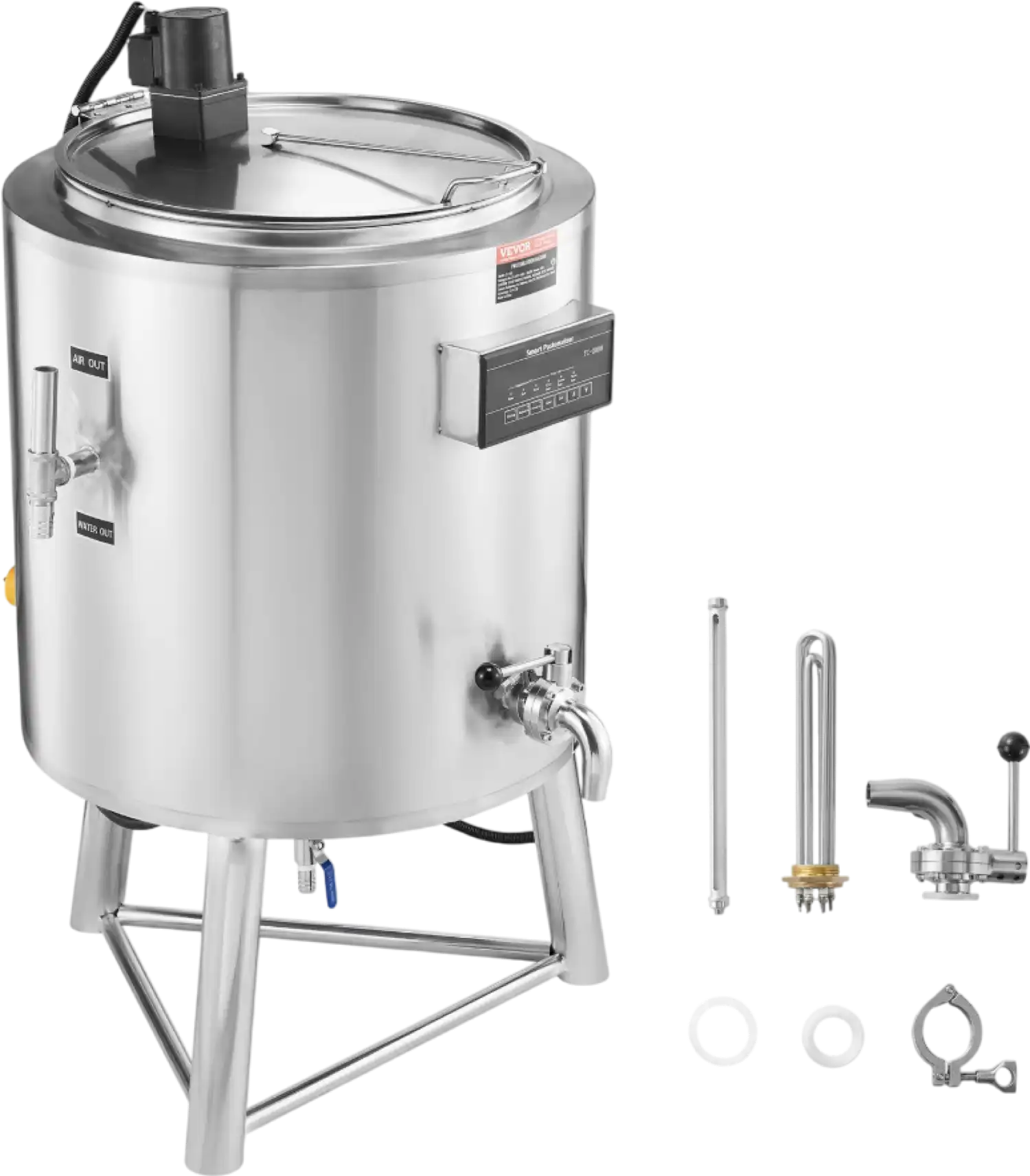 Vevor Commercial Milk Pasteurizer 26.4 Gal Stainless Steel Auto Temp Control 220V 3-Phase New