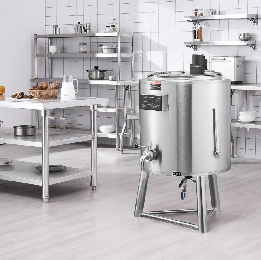 Vevor Commercial Milk Pasteurizer 26.4 Gal Stainless Steel Auto Temp Control 220V 3-Phase New