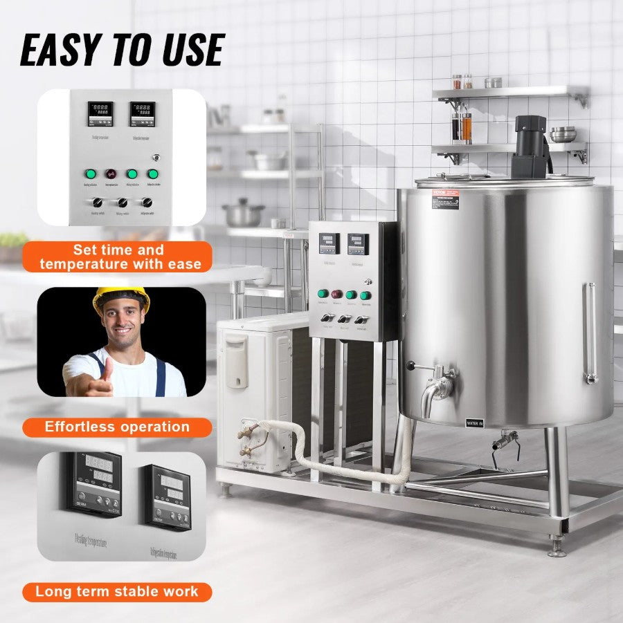 Vevor Commercial Milk Pasteurizer 40 Gal Stainless Steel New