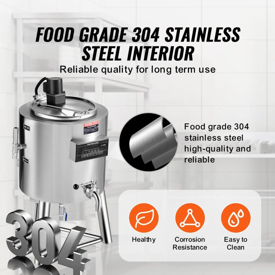 Vevor Commercial Milk Pasteurization Machine 13.2 Gal Stainless Steel New
