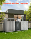 Vevor Trash Can Storage Shed for Two 52.79 Gallon Bins with Lockable Doors and Easy Access Entry New