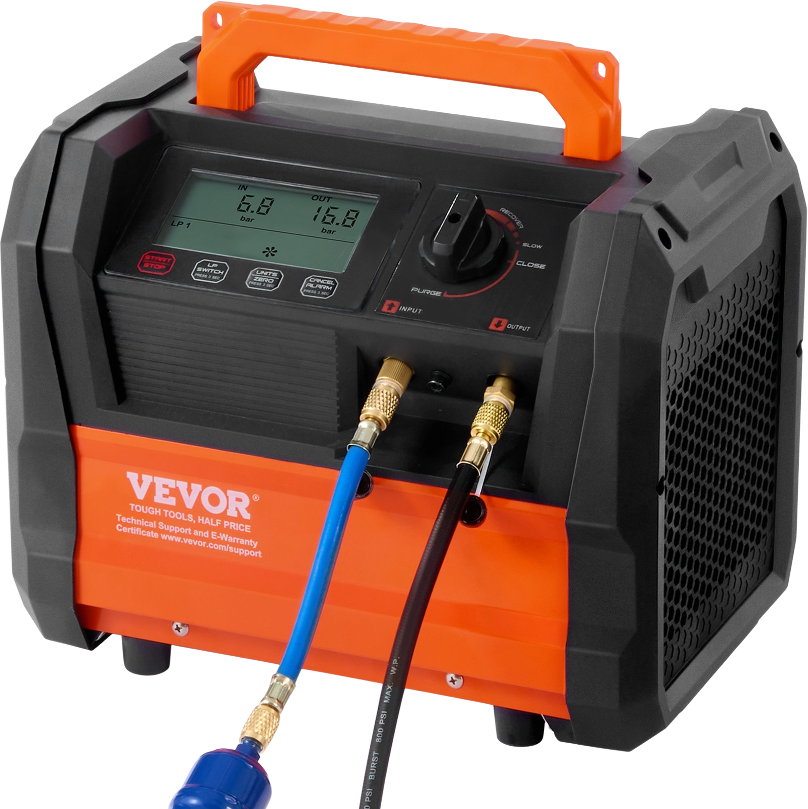 Vevor Refrigerant Recovery Machine 1HP Dual Cylinder Brushless Portable AC New