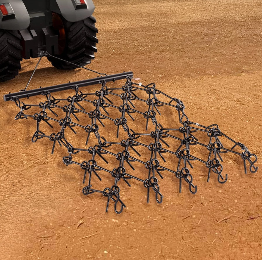 Vevor Drag Harrow 7' x 3.7' ATV Chain 69 Teeth for Lawn and Landscape Leveling New