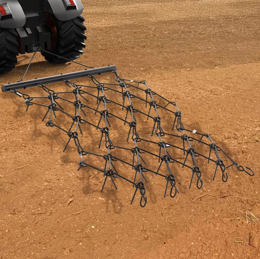 Vevor Drag Harrow 4' x 5.6' ATV Chain 80 Teeth for Lawn and Landscape Leveling New