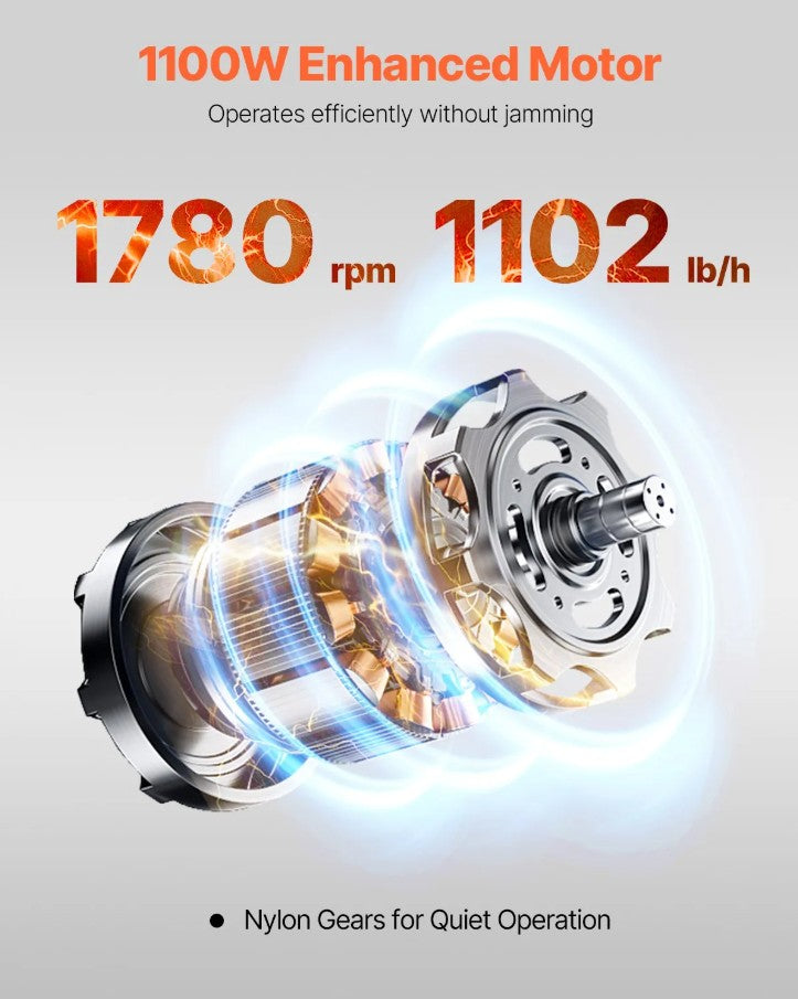 Vevor Commercial Electric Meat Slicer 1100W 5mm Blade 1102 Lb/H Output New