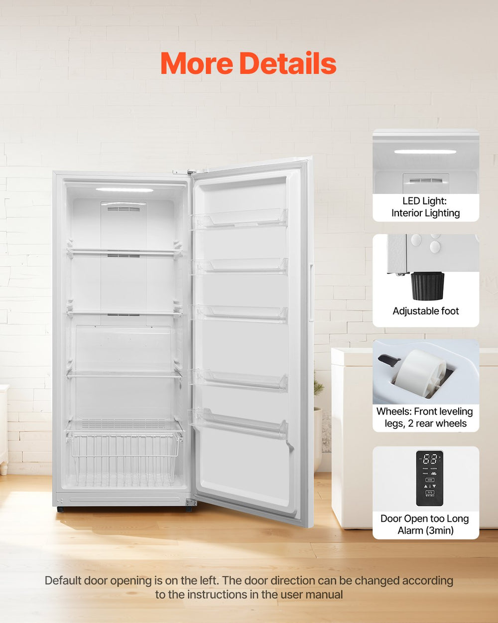 Vevor Convertible Freezer Refrigerator 20.2 Cu. Ft. Upright Frost Free with Digital Control New