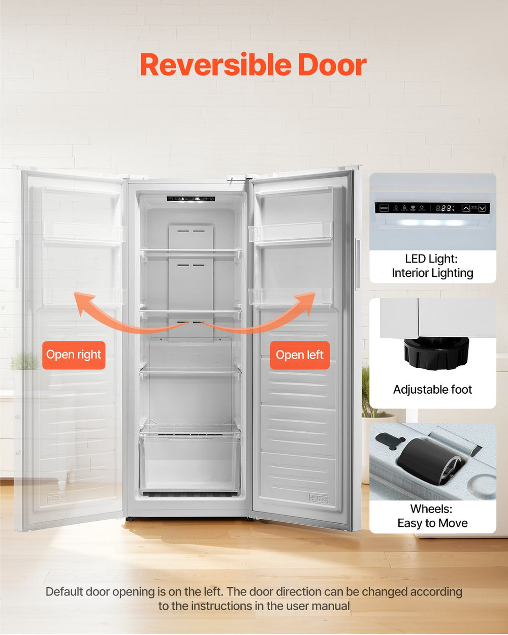 Vevor Convertible Freezer Refrigerator 11 Cu. Ft. Upright Frost Free with Digital Control New