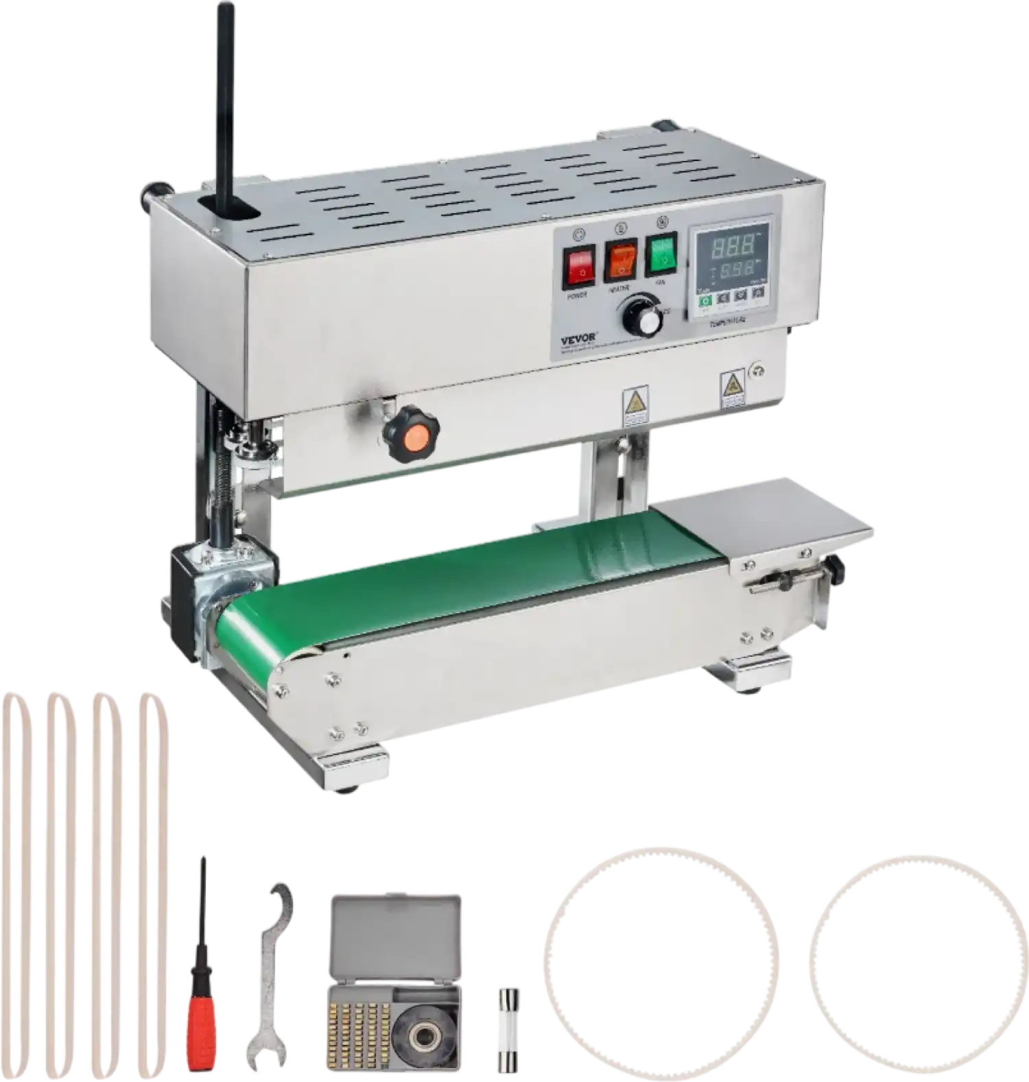 Vevor Continuous Bag Band Sealer 600W Vertical Up to 52.5 ft/min Speed New