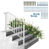 Vevor Stair Handrail 3-4 Steps Outdoor Wrought Iron Railing for Concrete or Wooden Stairs White New