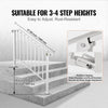 Vevor Stair Handrail 3-4 Steps Outdoor Wrought Iron Railing for Concrete or Wooden Stairs White New