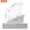 Vevor Stair Handrail 3-4 Steps Outdoor Wrought Iron Railing for Concrete or Wooden Stairs White New