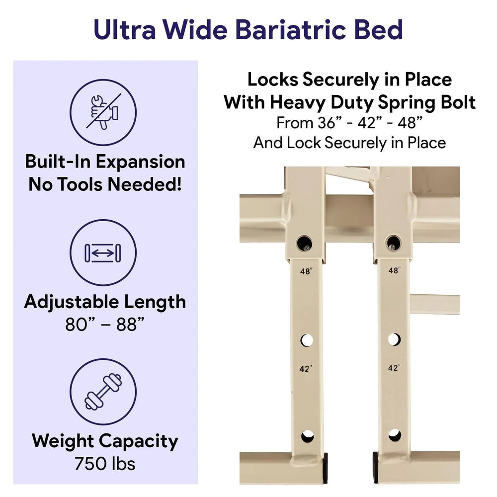 MedaCure Lincoln Expandable Bariatric Bed Standard or Ultra Low LX-BARI New