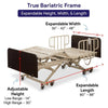 MedaCure Lincoln Expandable Bariatric Bed Standard or Ultra Low LX-BARI New