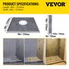 Vevor Shower Curb Kit 48" x 48" Watertight Overlay with 4" Central Drain and 2 Adjustable Curbs New