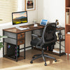 L Shaped Desk with Charging Station Corner Computer Desk with 2 Fabric Drawers-Rustic Brown - Gallery View 1 of 11