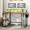 L-Shaped Gaming Desk with LED Lights and Power Outlets-Rustic Brown - Gallery View 1 of 10