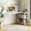 L-shaped 47 Inch Reversible Corner Desk with Adjustable Storage Shelves-White - Gallery View 1 of 10