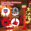 Christmas street lamp with sound-activated snow globe lantern, featuring soldier and tree scenes, perfect for festive.