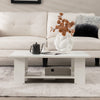 Large 36 Inch 2-Tier Wooden Modern Coffee Table with Storage Shelf-White - Gallery View 1 of 10