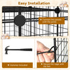 Large 4-tier black cat cage features multiple doors, a skylight, and a hammock for 1-4 cats to play and relax.