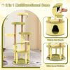 Large avocado cat tree featuring multi-level platforms, private condo, and premium jute scratching posts for playful.
