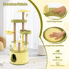 Large avocado cat tree featuring multi-level platforms, soft faux rabbit fur, and premium jute scratching posts for.