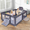Large Baby Playpen with Mat and Ocean Balls-Dark gray - Gallery View 1 of 10