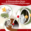 Large Christmas cat tree with interactive toys, including a star spring toy and dangling ball, for indoor play and.
