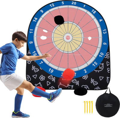 Costway Kids Large Dart Board Cornhole Set w/ 4 Kick Balls 64312875 New