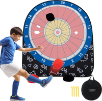 Large portable dart board for kids with 4 sticky kick balls, perfect for outdoor games and family fun.