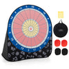 Large portable dart board for kids with 4 sticky kick balls, ideal for outdoor games and family fun.