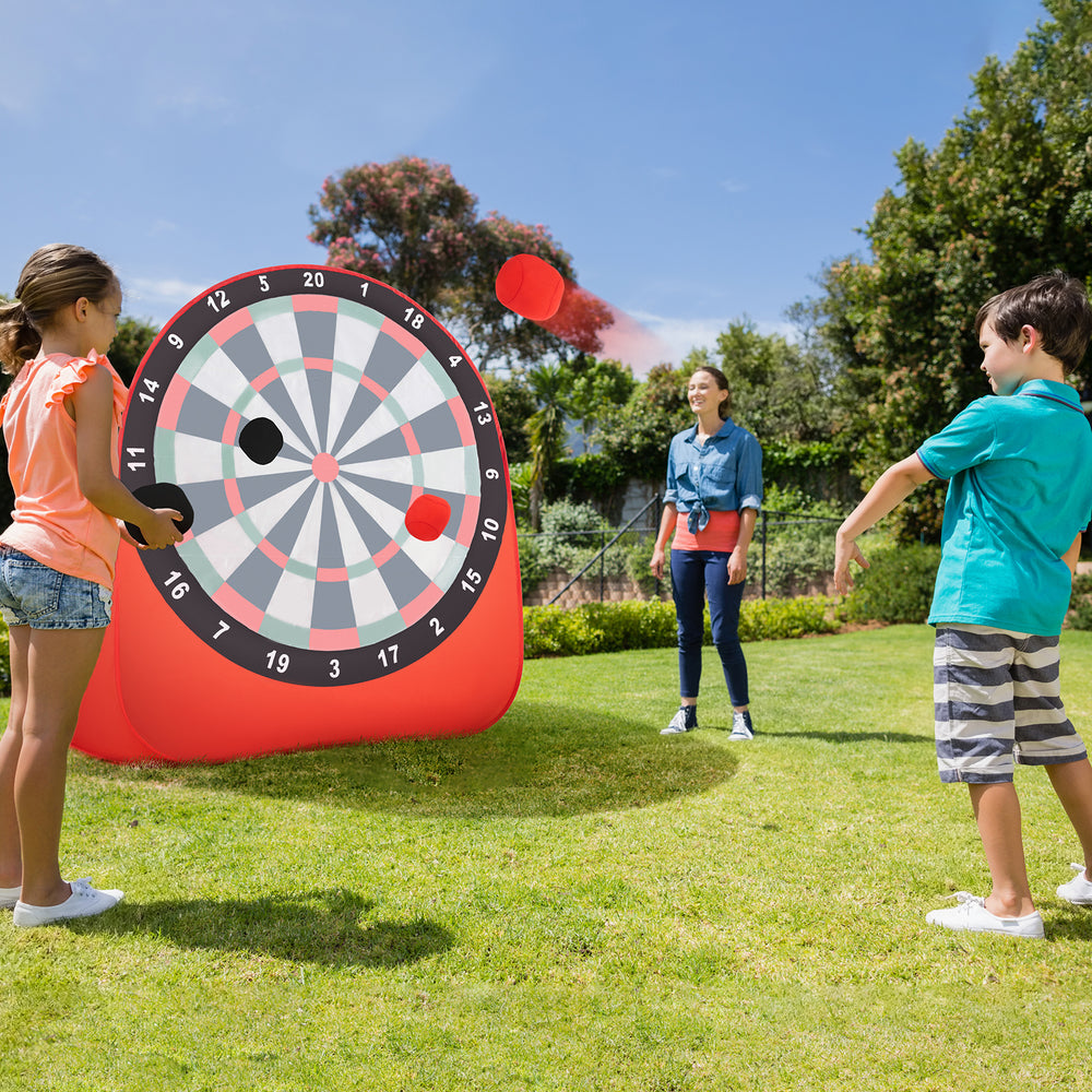 Large Dart Board for Kids with 4 Kick Balls-Red - Gallery View 1 of 10