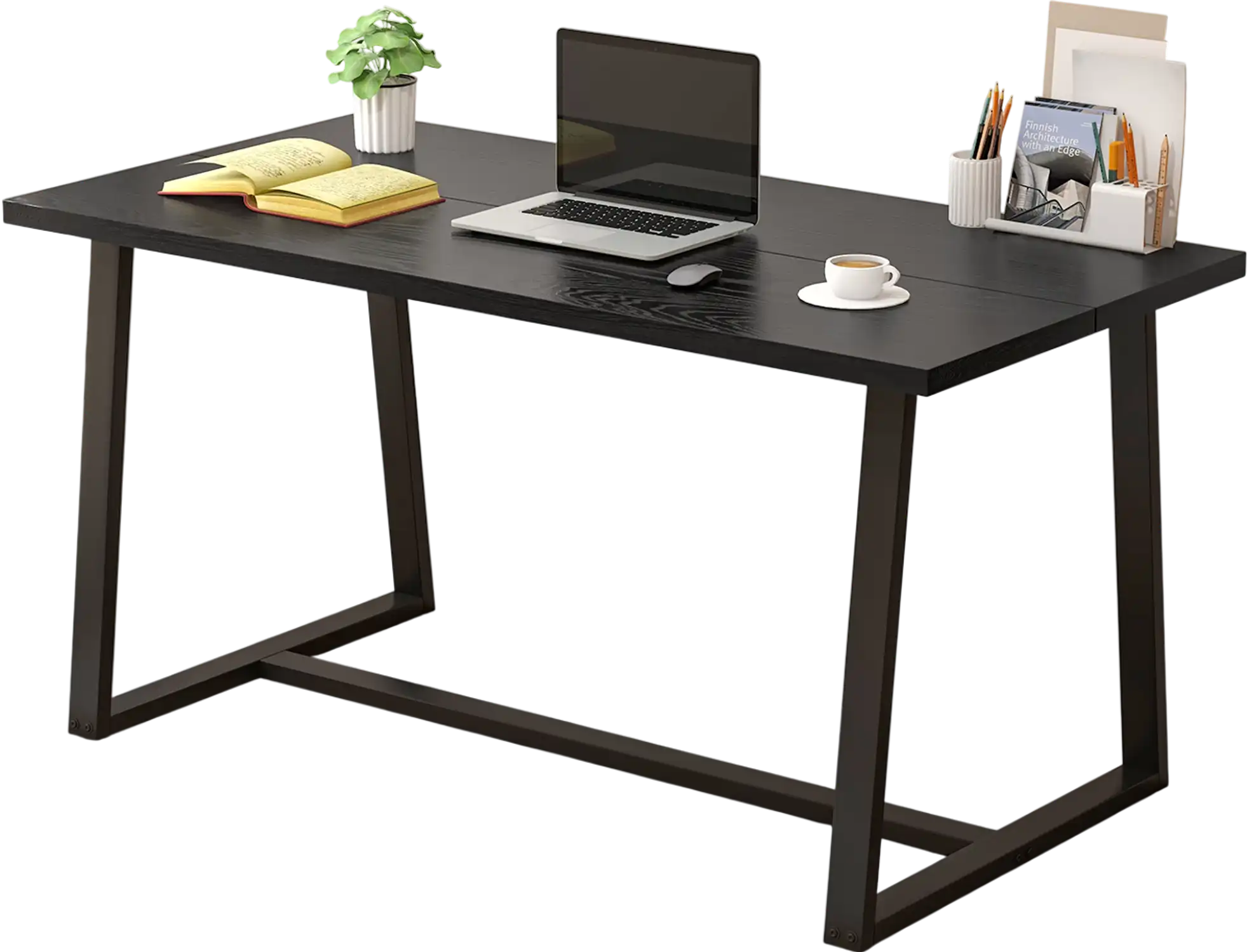 Costway Large Dining Table Heavy-Duty Metal Frame Black 27951368 New
