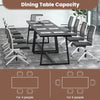 Large black dining table with heavy-duty metal frame, seating capacity for 4-6 people, ideal for dining or office use.